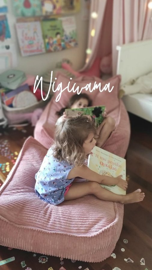 Instagram post by @vicky_kemerli for Wigiwama. Caption reads: 📚 Wigiwama Reading Corner 📚

Δεν υπάρχει....