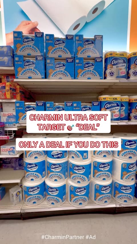Instagram post by @the_target_bargain_hunter for Charmin. Caption reads: #ad #CharminPartner @charmin #CharminForeverRoll....
