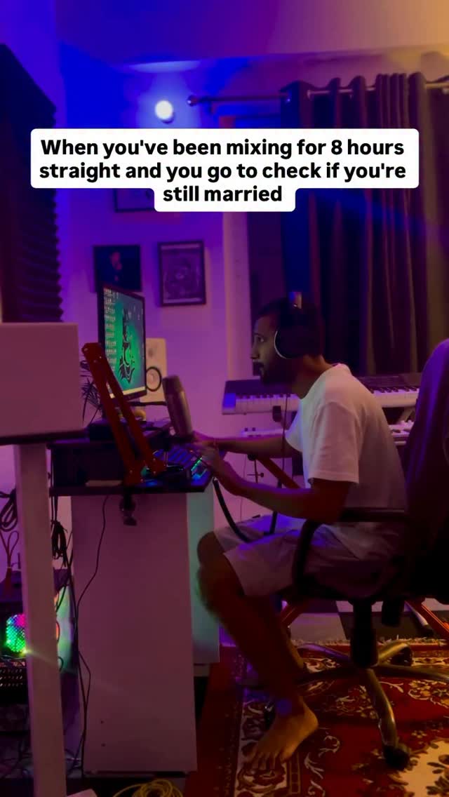 Instagram post by @anuragkabraa for BeatStars. Caption reads: Common risk of locking in too hard 😂 Ft.....