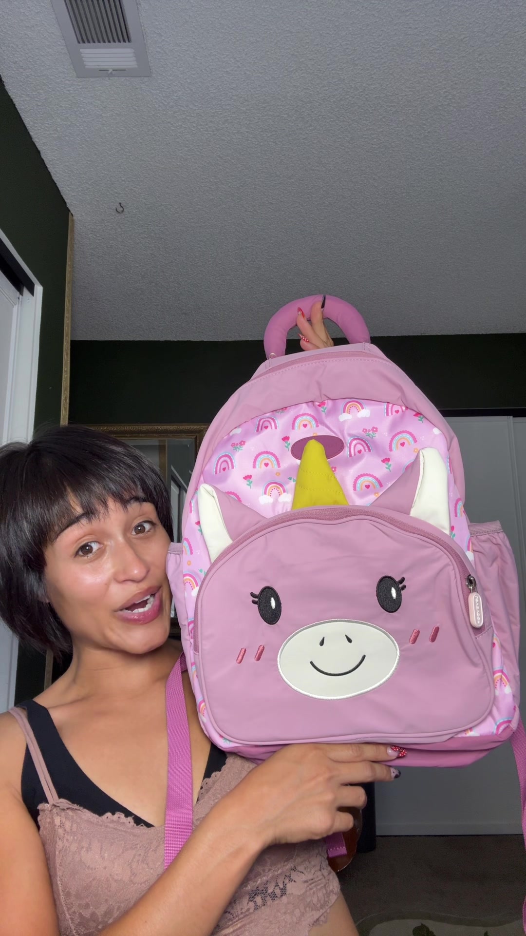 TikTok post by @officialjasmindeloa for Lovevook. Caption reads: @LOVEVOOK #backpack #kidsoftiktok [...].