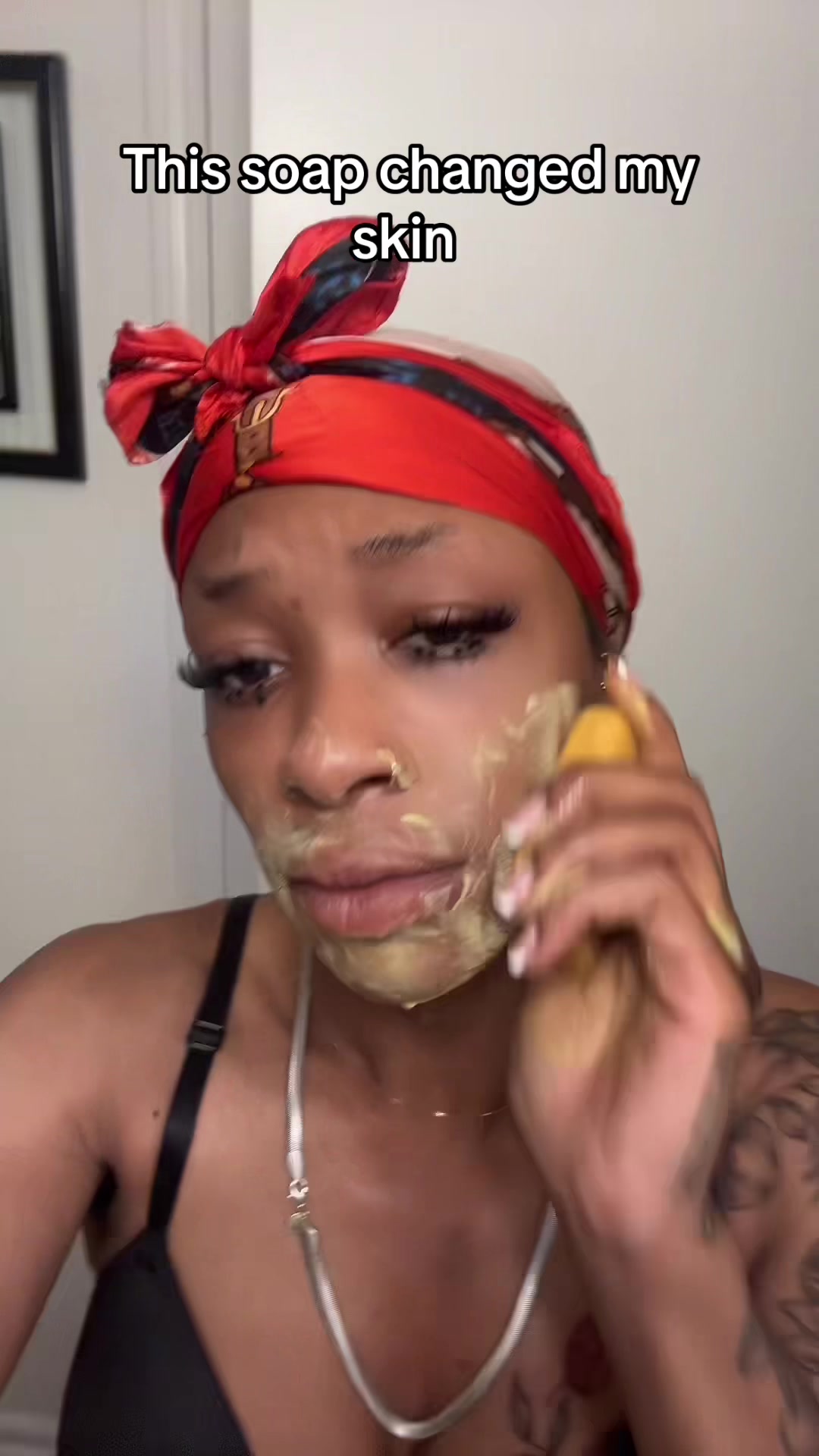 TikTok post by @dyme.body for Honey Glow. Caption reads: [...] video I was using this soap everyday @Honey....