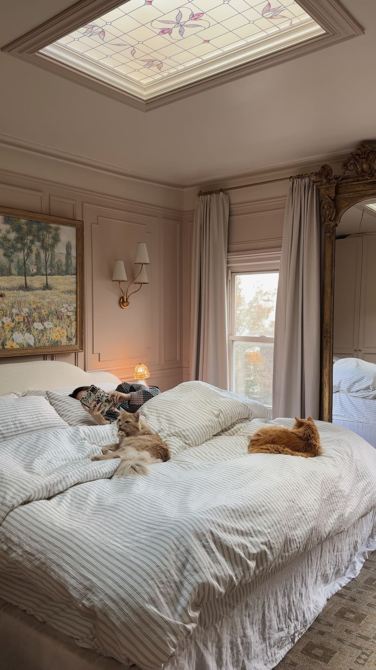 Instagram post by @reserve_home for Brooklinen. Caption reads: there’s nothing quite like making the bed just to....