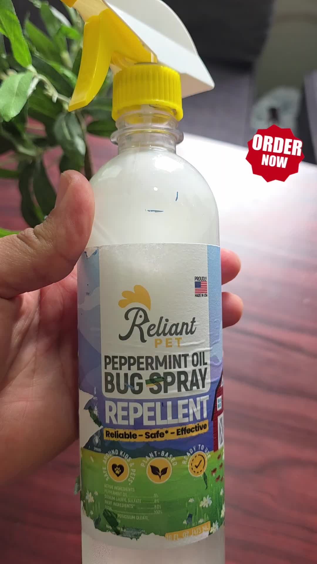 TikTok post by @ahmedbrooklyn84 for Reliant Pet. Caption reads: Reliant Pet Peppermint Oil Bug Spray, 16oz, Made....