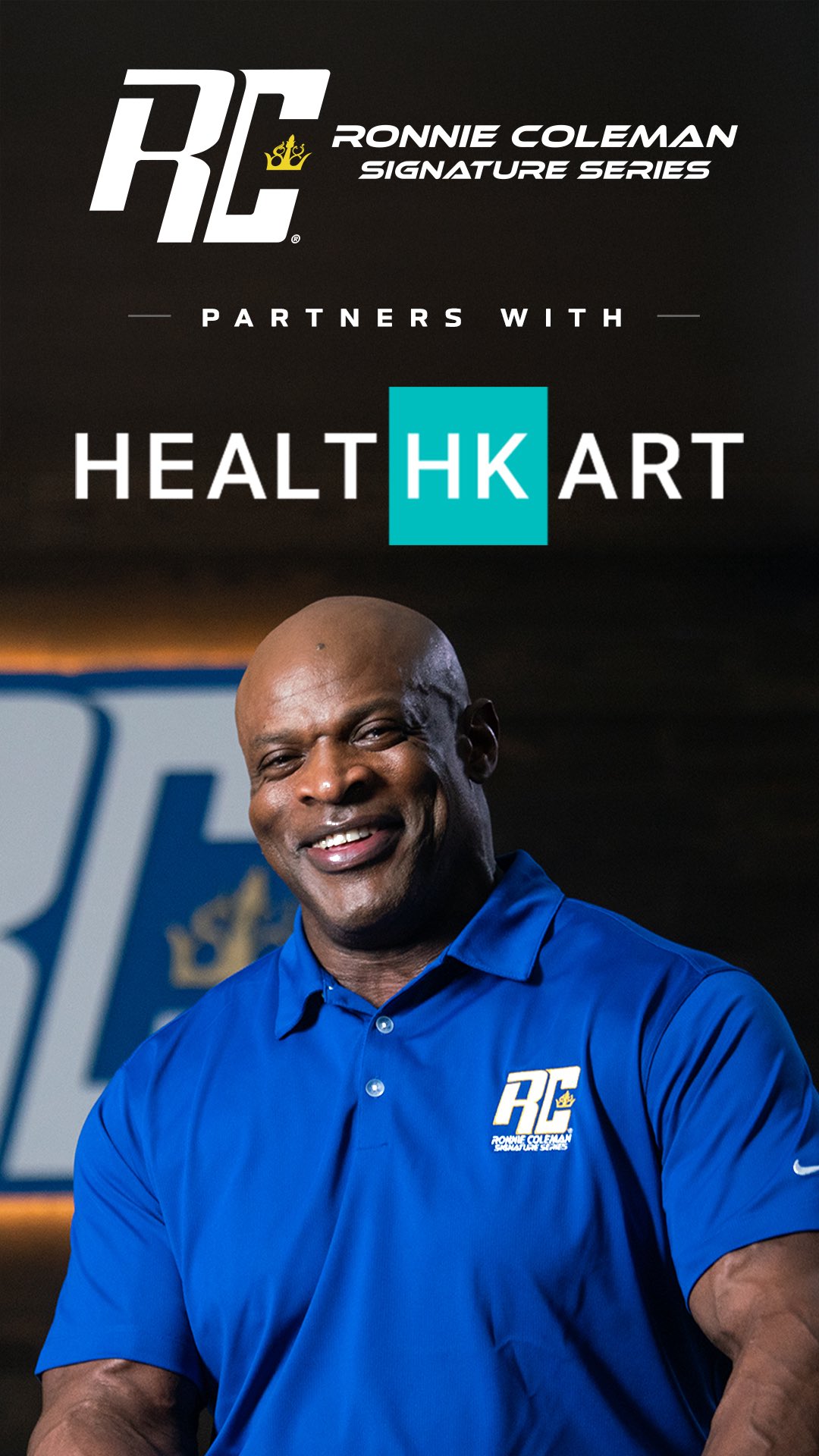 Instagram post by @rcss_supplements for HealthKart. Caption reads: Im proud to announce that Ronnie Coleman Signature....