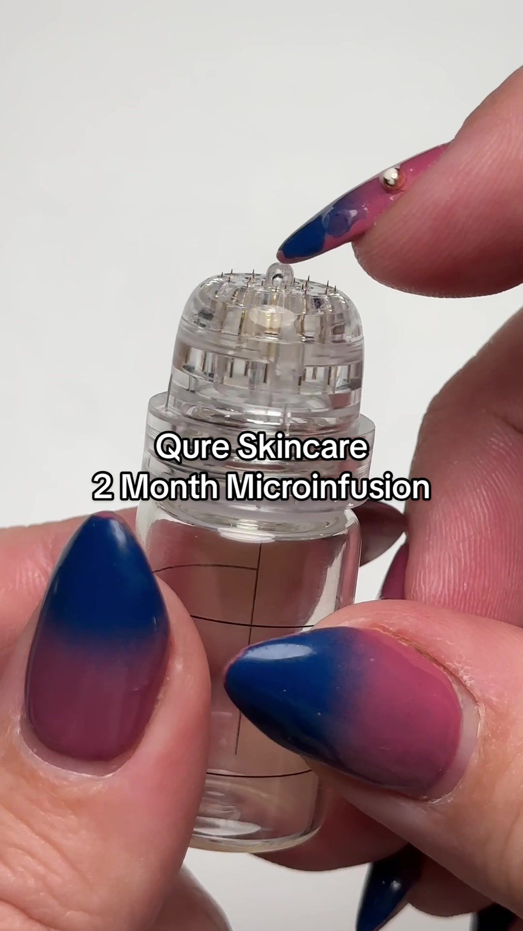 TikTok post by @krystinabskincare for Qure Skincare. Caption reads: [...] it’s very user friendly! @Qure Skincare....