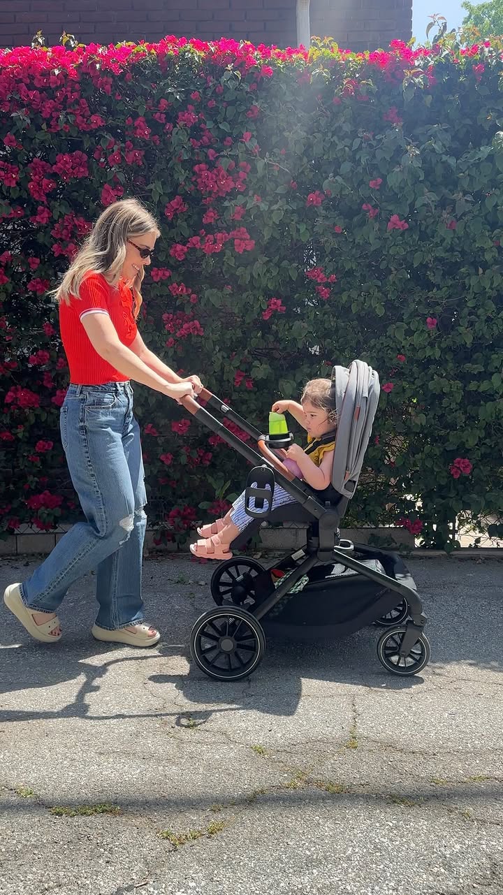 Instagram post by @itsmesaramartinez for SheSpeaks. Caption reads: #ad Spinning through our day with the Monbébé 360....