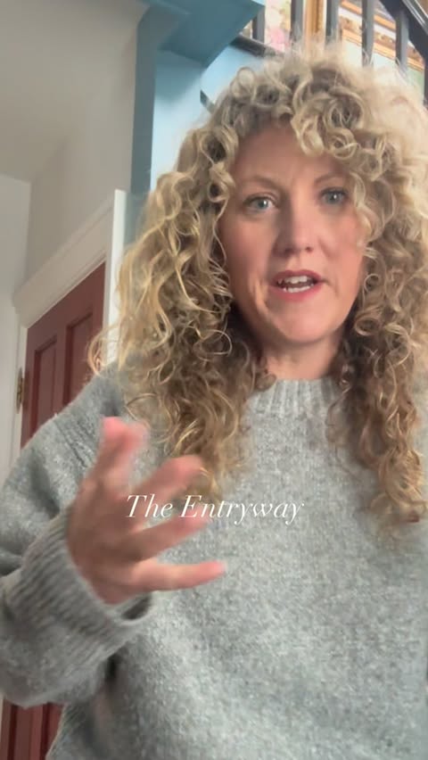 Instagram post by @adventuresinabbyland for Benjamin Moore. Caption reads: Let’s talk the entryway shall we? This was one of....