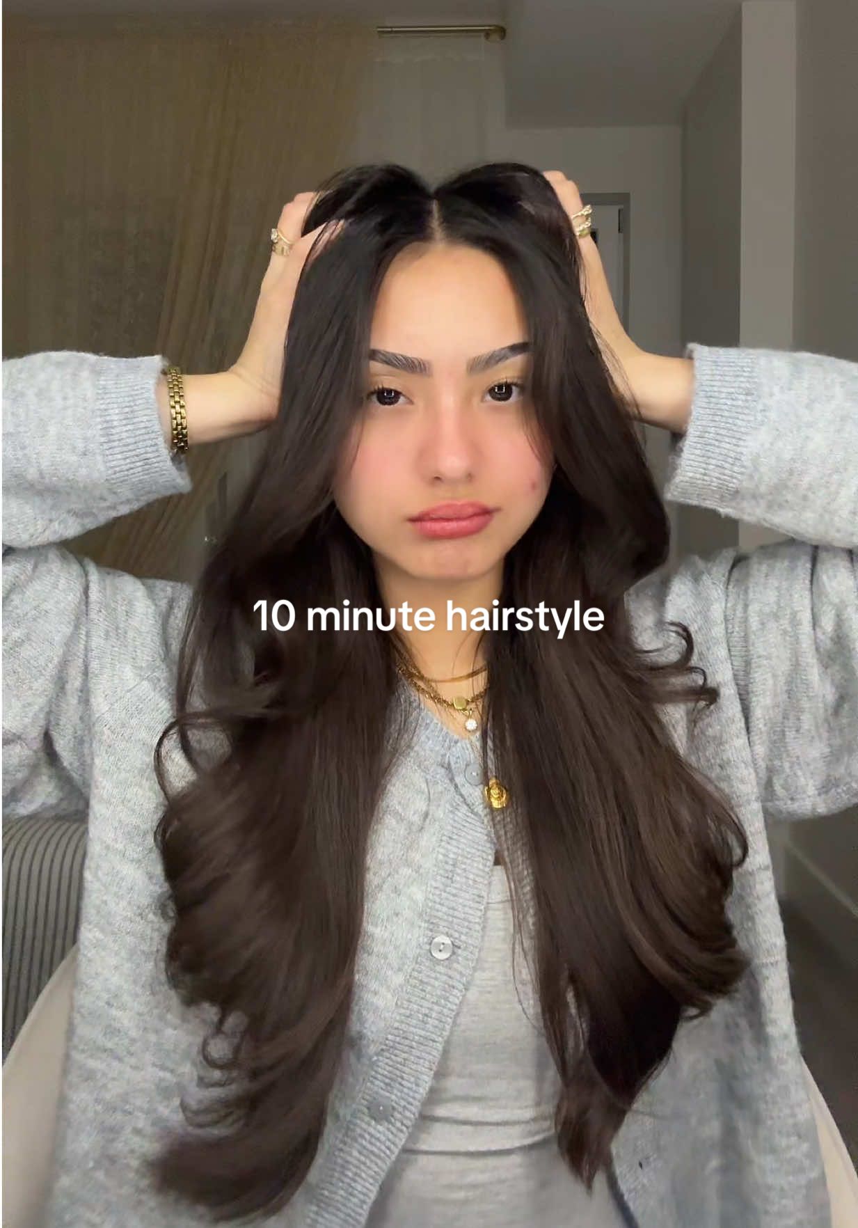 TikTok post by @stephanieramflo for FoxyBae Hair. Caption reads: [...] my thermal brush into the new....