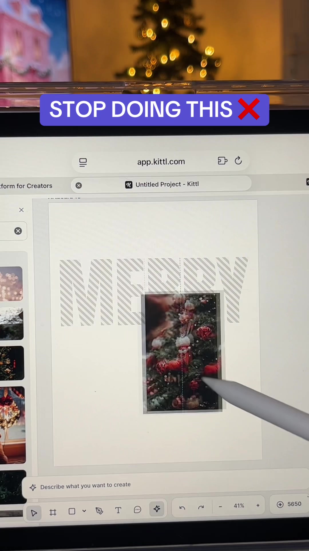 TikTok post by @simpleas.off for Kittl. Caption reads: [...] at checkout 🎁 (Link in bio) • • @Kittl  •....