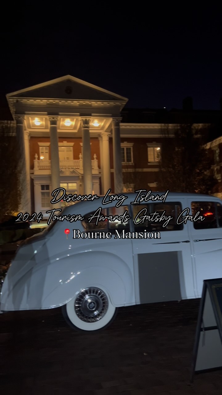 Instagram post by @bournemansion for Discover Long Island. Caption reads: The 2024 Tourism Awards Gatsby Gala at Bourne....