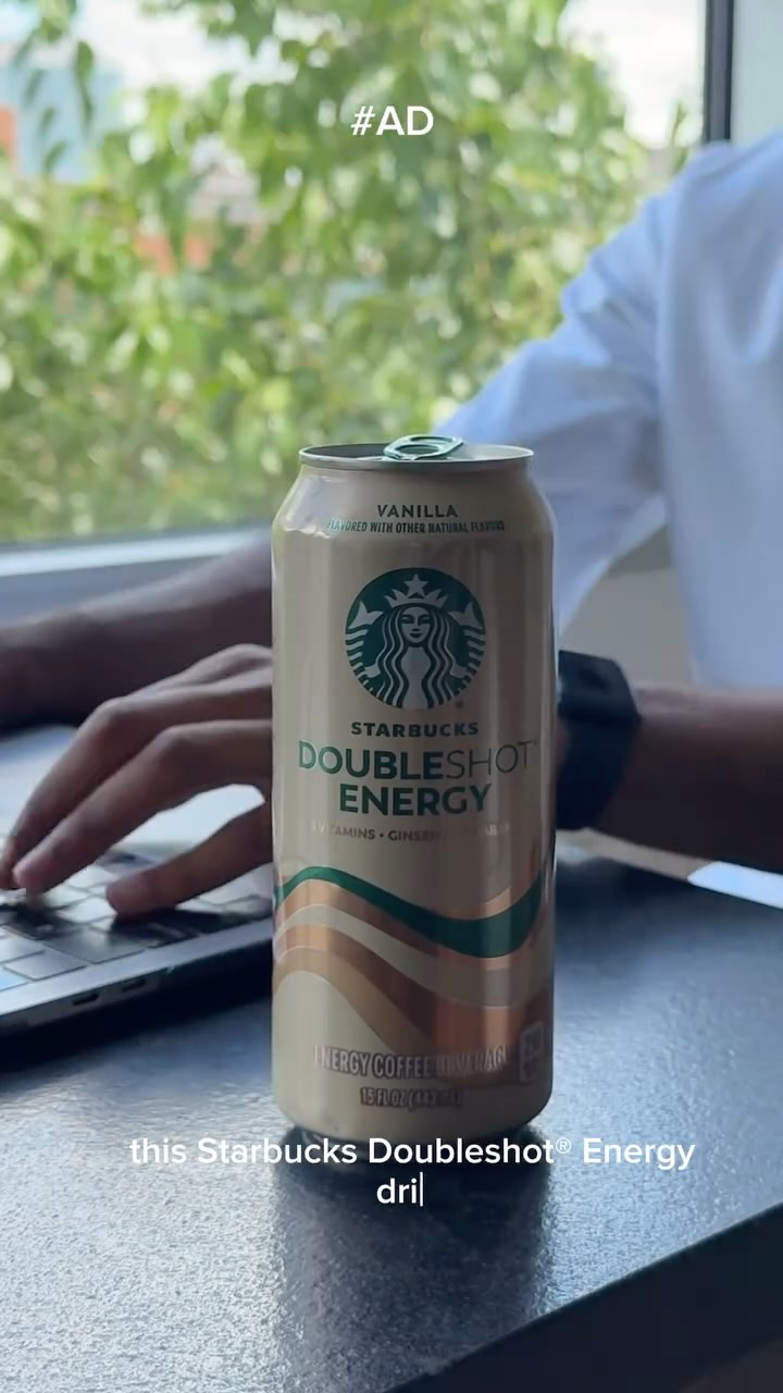 Instagram post by @itstregreen for Starbucks. Caption reads: #ad My mornings set the pace for the rest of the....
