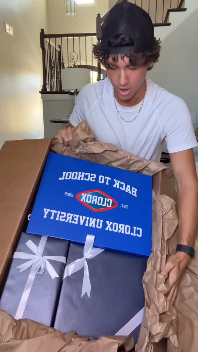 Instagram post by @cartboy_ for The North Face. Caption reads: The best gift givers @clorox 💙 

..

#unboxing....