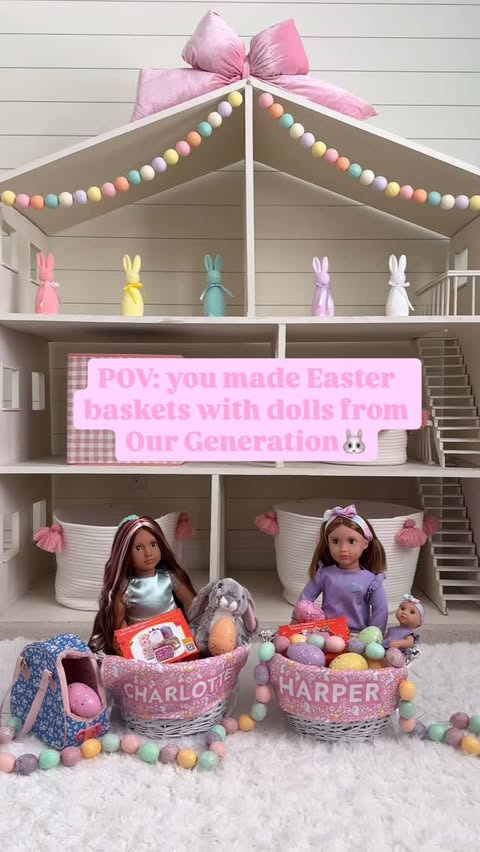 Instagram post by @lululemonpants for Our Generation. Caption reads: One thing I always include in my girls’ Easter....