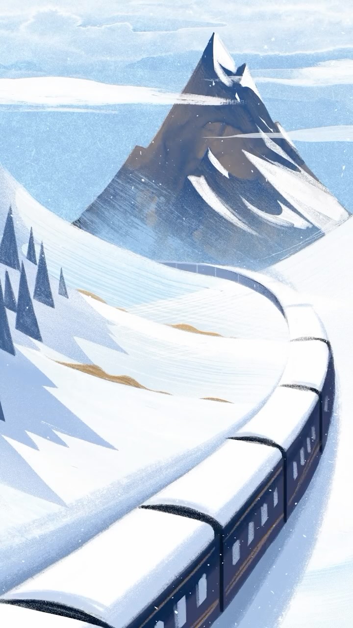Instagram post by @danygartman for Clip Studio Paint. Caption reads: Winter Express

This winter isn’t rich with snow.....