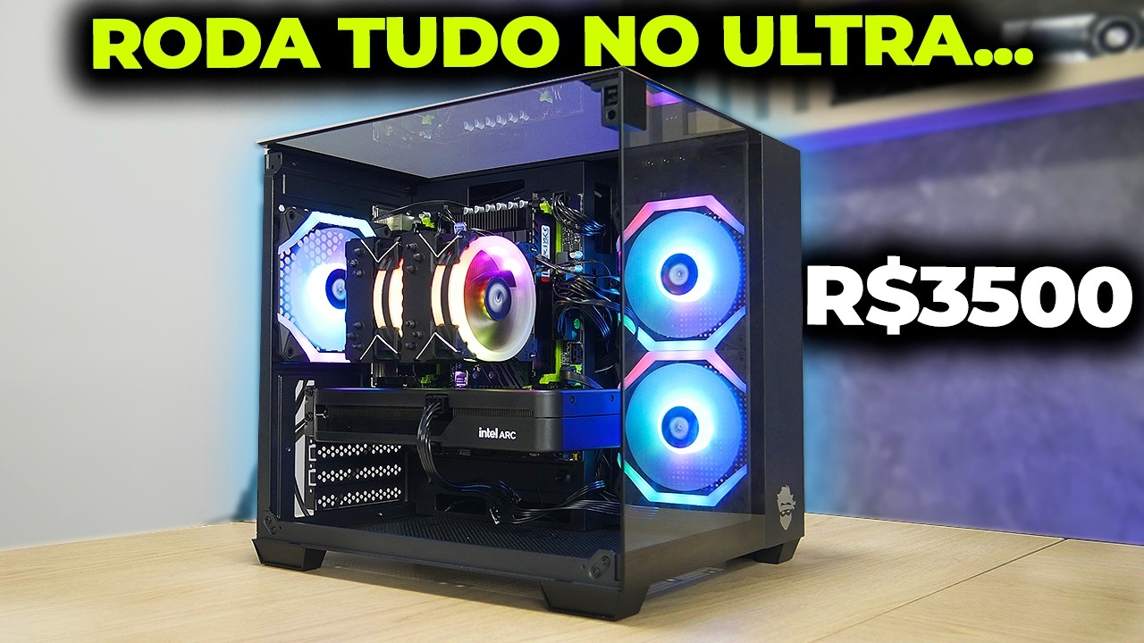YouTube post by @tecnoart101 for Gvgmall. Caption reads: R$3500 GAMING PC TO RUN EVERYTHING ON ULTRA AND UP....
