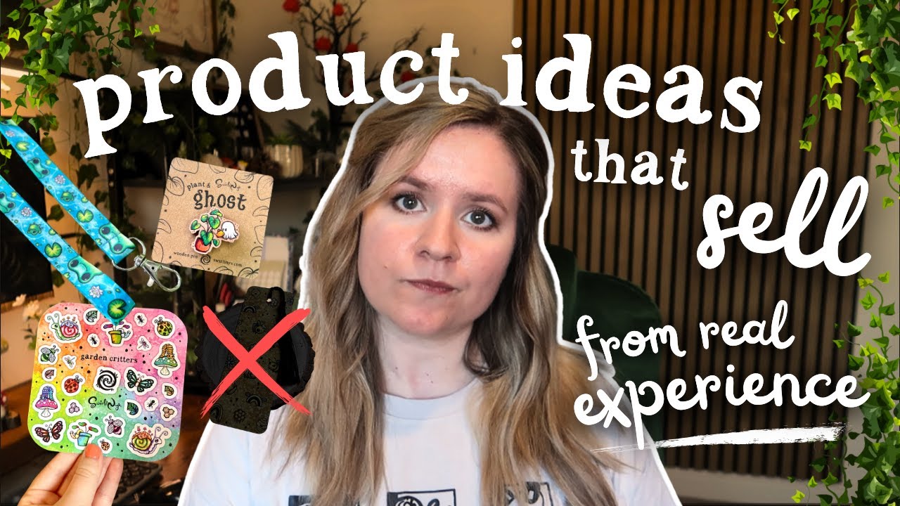 YouTube post by @swirlinyx for Kittl. Caption reads: Products for Your Art Business that Make Money -....