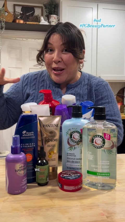 Instagram post by @karlasavings for Mielle Organics. Caption reads: [...] @herbalessences @headandshoulders....