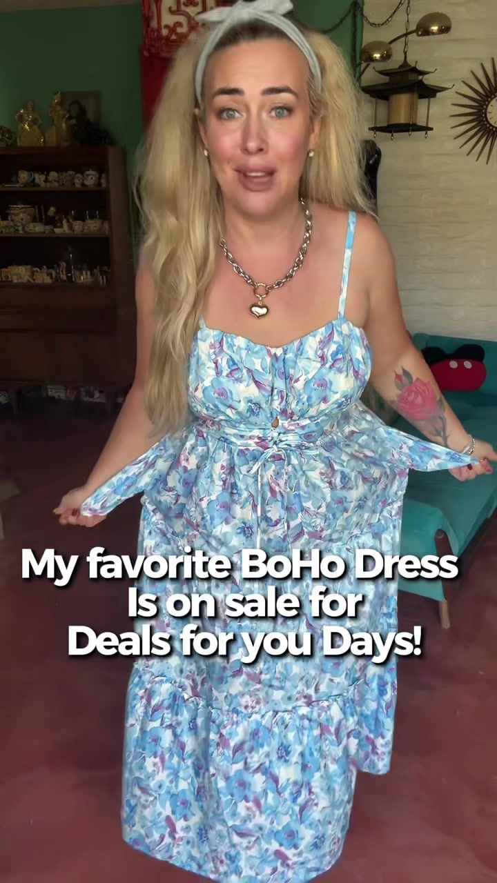 TikTok post by an influencer for Grace Karin US Shop. Caption reads: [...] #GraceKarin #MaxiDress @Grace Karin US Shop.