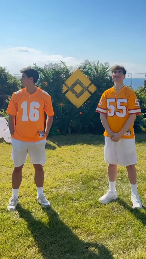 Instagram post by @fonziegomez for Binance. Caption reads: @binance Asia Campus 2025 in South Korea, Jeju....