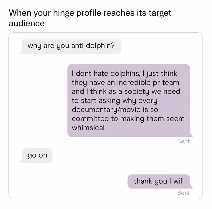 Instagram post by @thefunnyintrovert for Hinge. Caption reads: For real @hinge #hingepartner....
