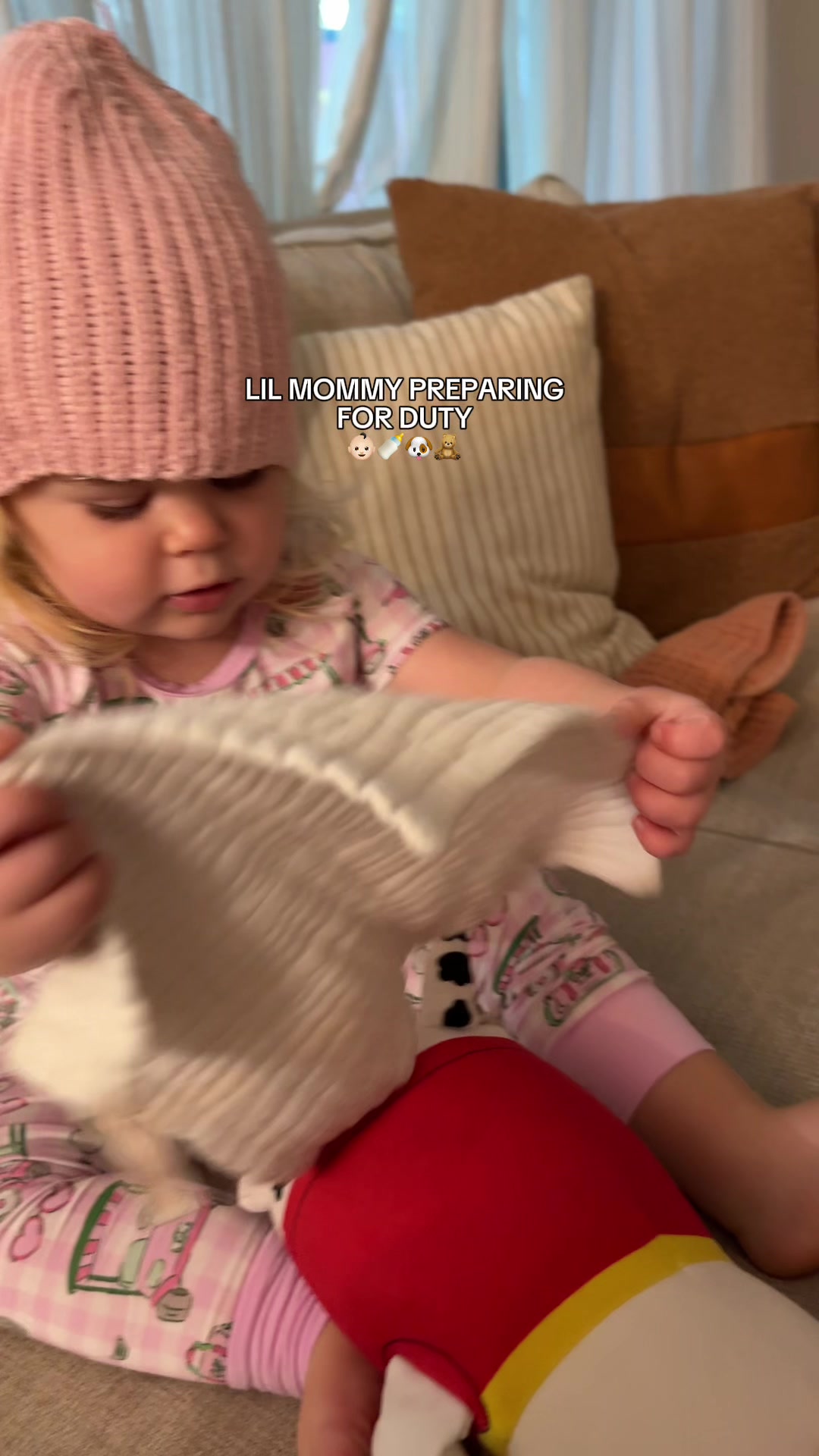 TikTok post by @alyse.novo for Caden Lane. Caption reads: showing me how it’s done😅 her cute golf jammies....