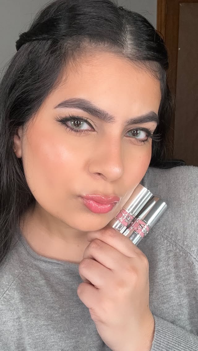 Instagram post by @flawlessbeautybymadeeha for The Bay. Caption reads: YSL Loveshine lipsticks in shades 44 Nude....