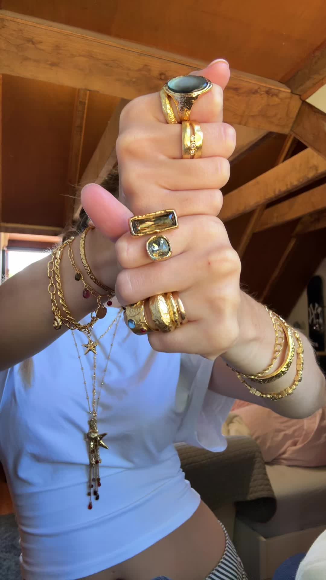 TikTok post by @tiamathilda for En Route Jewelry. Caption reads: Fit checkkk with @en route jewelry ⭐️⭐️⭐️ .