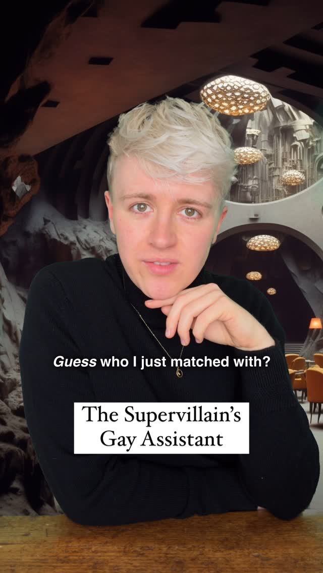 Instagram post by @dnlfoxx for Hinge. Caption reads: #ad Are you more Supervillan’s Gay Assistant or....