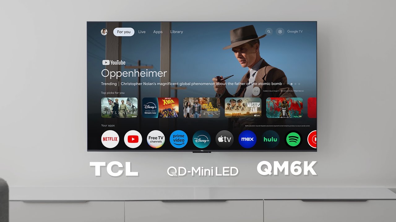 YouTube post by @JustinTse for Best Buy. Caption reads: TCL QM6K QD-Mini LED TV // The Best Value TV in....