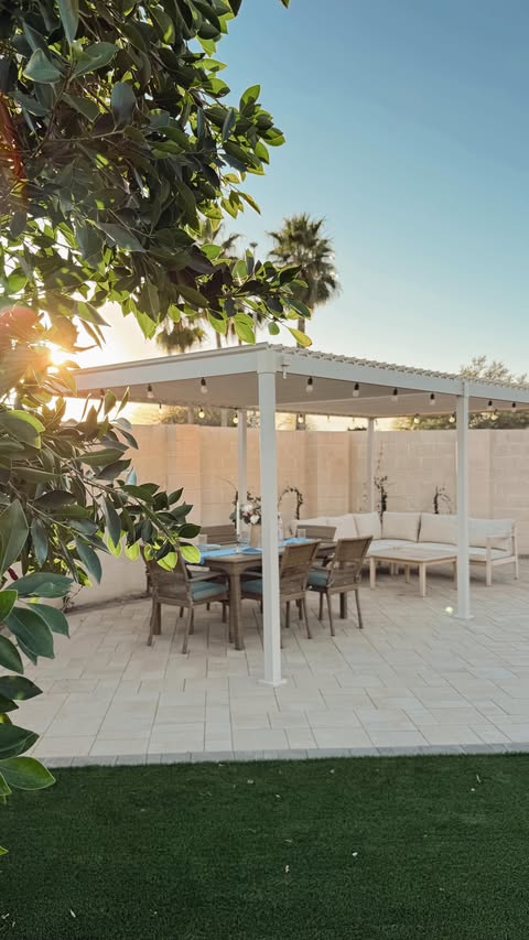 Instagram post by @lovealldesignco for Mirador Outdoor. Caption reads: [...] completely transformed thanks to....