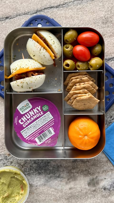 Instagram post by @lunchboxmafia for Good Foods. Caption reads: Egg Sliders 🥚🥓🍔 Coming in strong today
🥑....