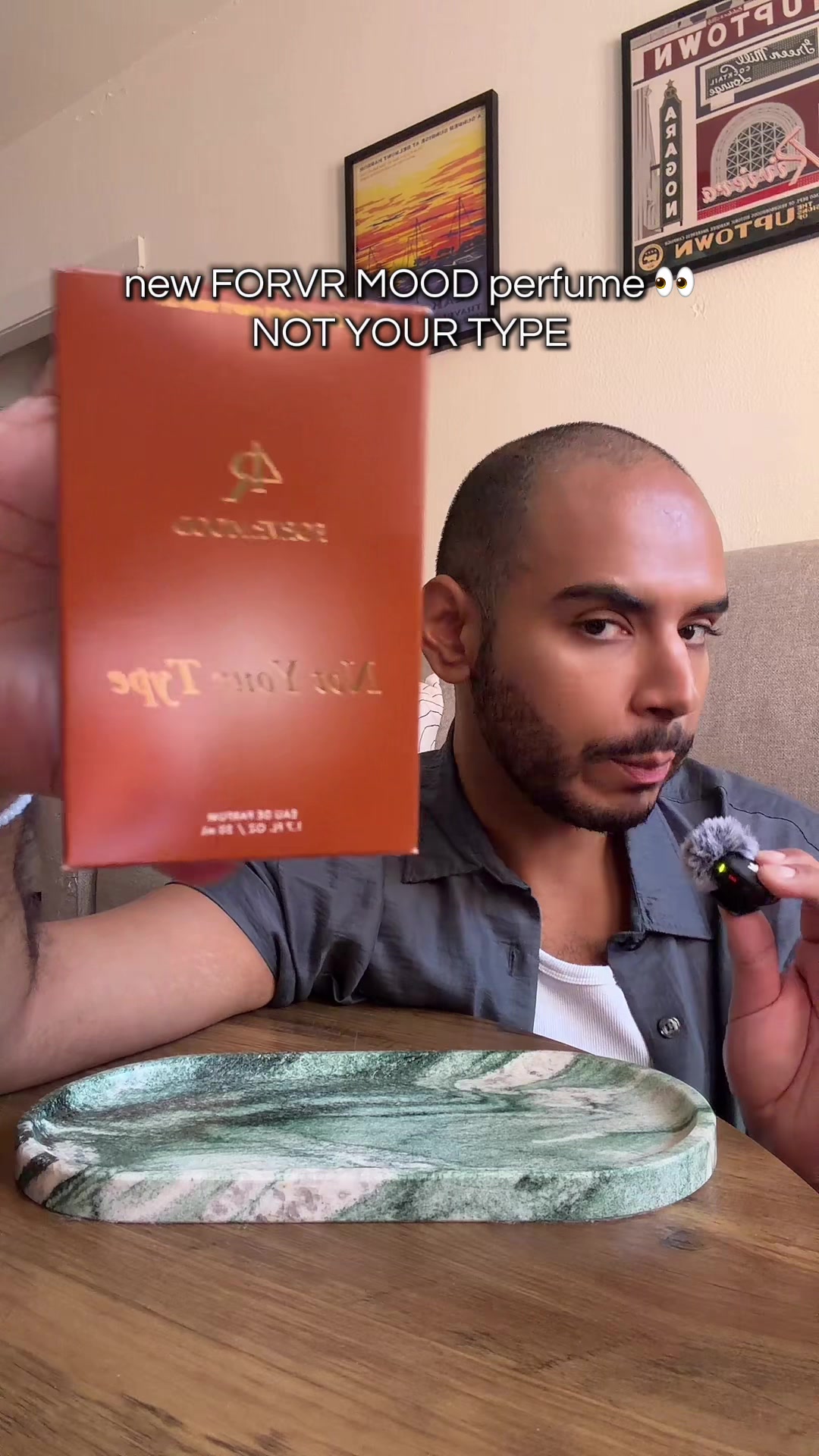 TikTok post by @zachdeparfum for FORVR MOOD. Caption reads: first impressions of the new FORVR MOOD perfume 👀....