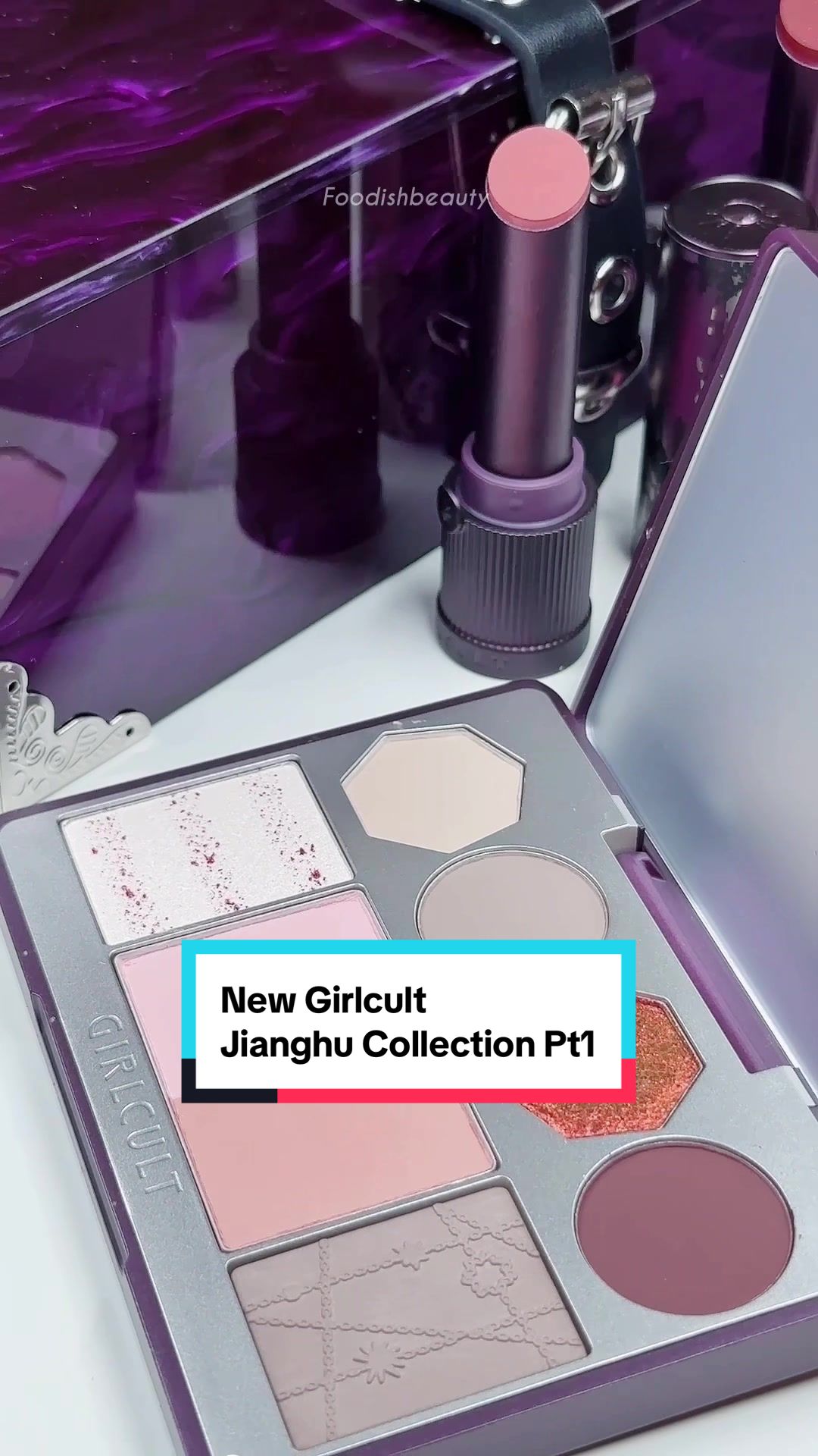 TikTok post by @foodishbeauty2.0 for Girlcult. Caption reads: Another CBeauty banger 🔥 Swatch the NEW GirlCult....