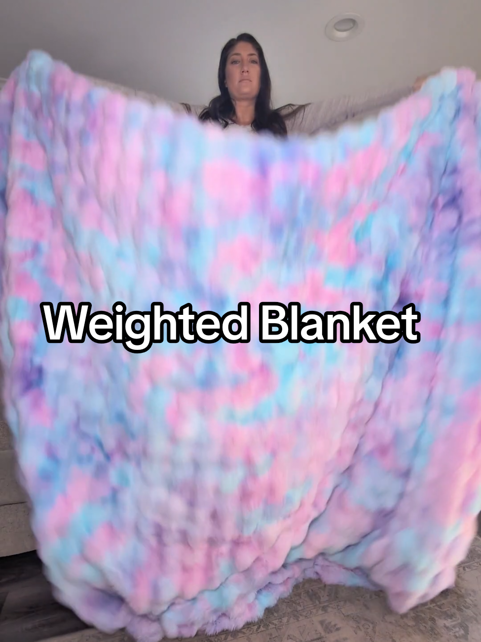 TikTok post by @caitlinsmith_5 for Bedsure Home. Caption reads: it's like an actual cotton candy cloud that's....