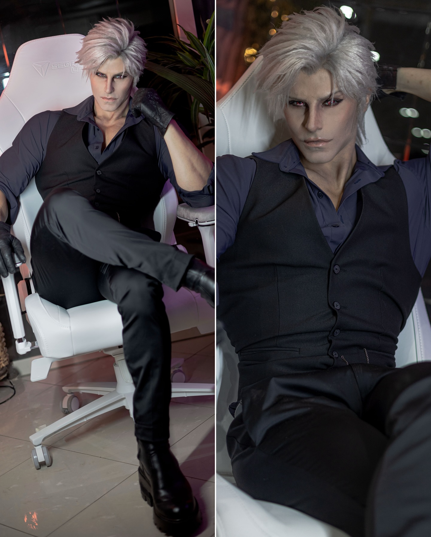 Instagram post by @taryn_cosplay for Secretlab. Caption reads: "Do you want it, kitten?" 😈🤍✨💐

Spreading more....