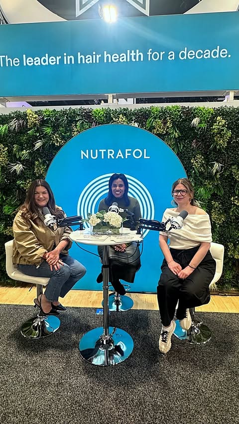 Instagram post by @drheathermd for Nutrafol. Caption reads: [...] — board-certified dermatologist and....
