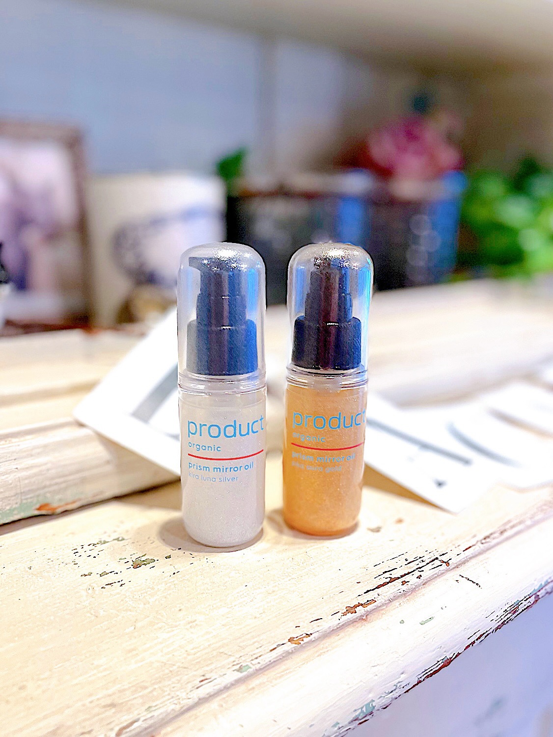 Instagram post by @norinmomo for the product. Caption reads: product 新作「プリズムミラーオイル」🤗🤗🤗
⁡
ヘアワックスで人気の product....