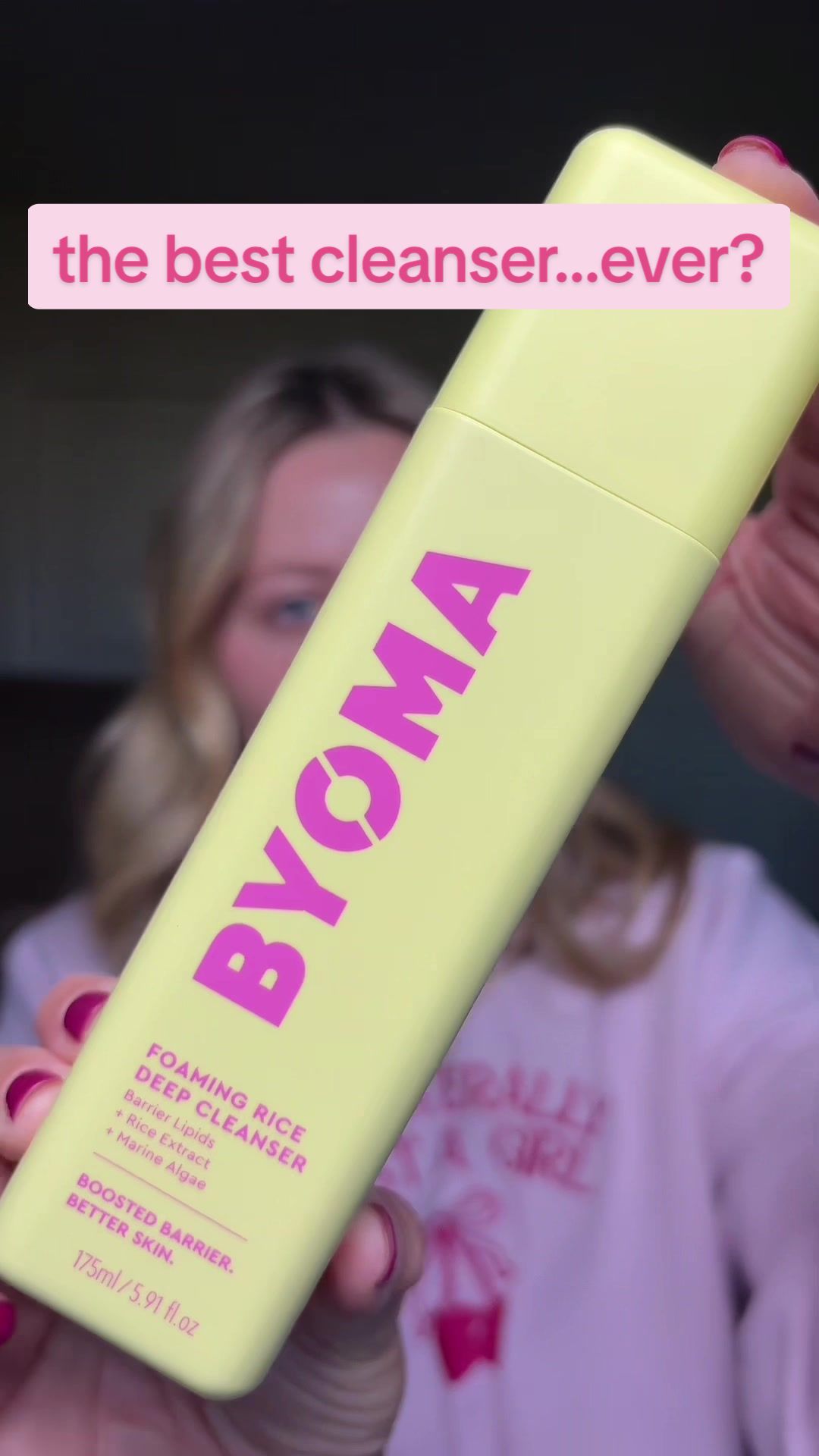 TikTok post by @skincarewithshelbs for BYOMA. Caption reads: #byomapartner @byoma DID NOT MISS with [...].