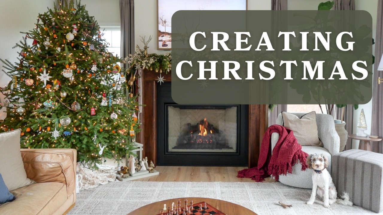 YouTube post by @GraceInMySpace for Flodesk. Caption reads: A Cozy Christmas Home Tour 2025.