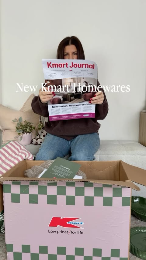 Instagram post by an influencer for Kmart Australia. Caption reads: [...] few months? #kmartfinds #kmartaustralia....