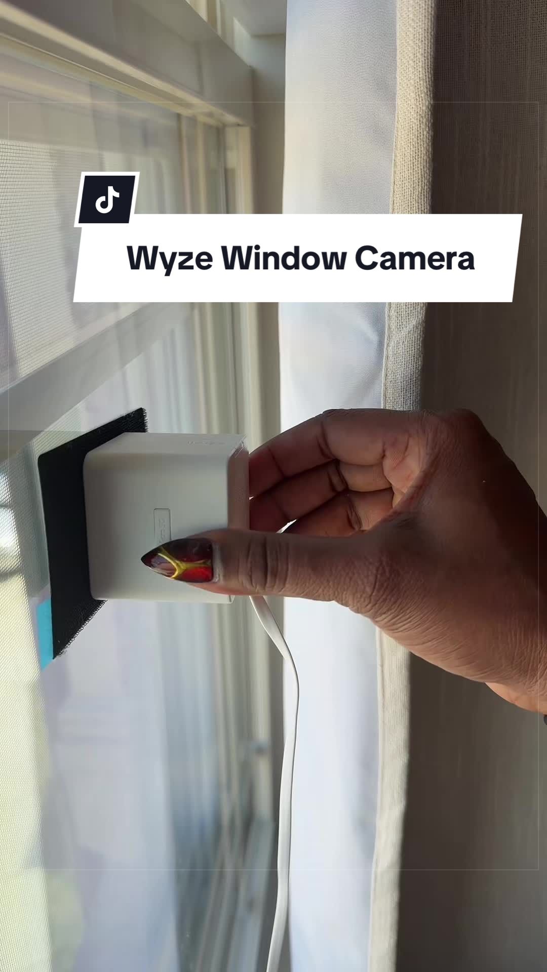 TikTok post by @kendrakenshay for Wyze. Caption reads: This is so discreet, I love it!! #wyze #wyzecam....