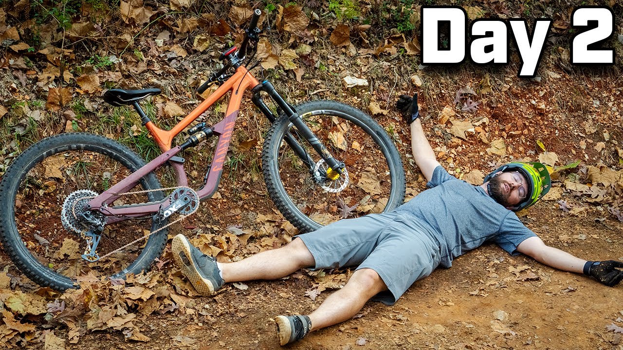 YouTube post by @EvansMTBSaga for 6D Helmets. Caption reads: I tried to ride all of Bentonville to earn an....