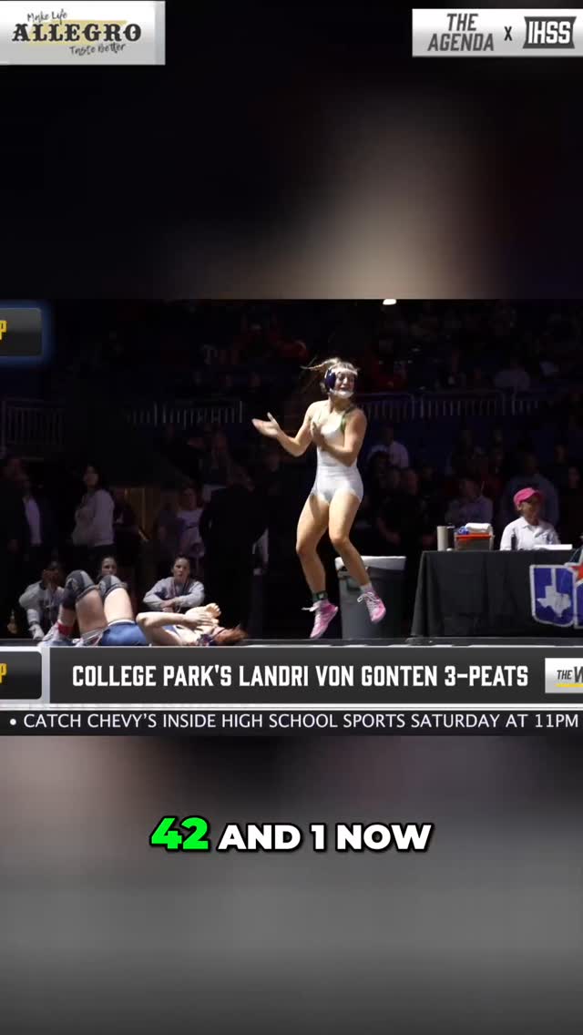 Instagram post by @ihsshouston for Allegro Marinade. Caption reads: [...] landri.wrestles Presented by....