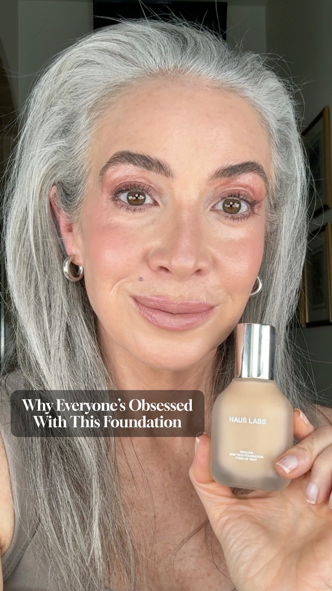 Instagram post by @silverliberation for Haus Labs. Caption reads: One swipe. Seamless coverage.

This Hauslabs....