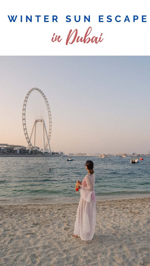 Instagram post by @nospaceinmypassport for Marriott Bonvoy. Caption reads: ad Dreaming of a winter sun escape? Dubai is....