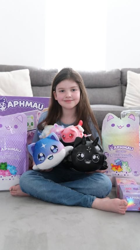 Instagram post by @themabeys_ for Bonkers Toys. Caption reads: AD GIFTED ✨ Sienna is obsessed with the new Aphmau....