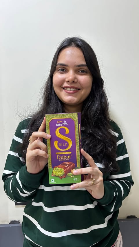 Instagram post by @bombae_foodiee49 for Cadbury Dairy Milk. Caption reads: I finally tried the new Cadbury Silk Dubai....