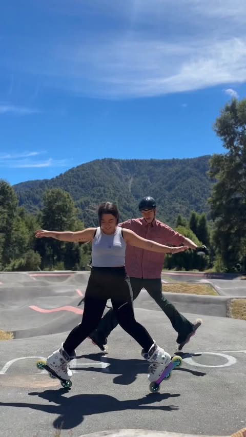 Instagram post by @miriamfatmi for Powerslide. Caption reads: [...] in South of Chile 🌲⛰️ always with....