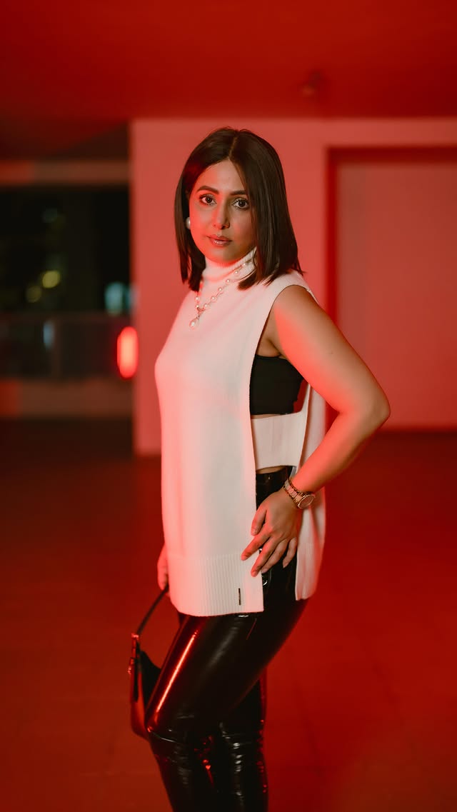 Instagram post by @realhinakhan for AJIO. Caption reads: I’ve learned that every fashion upgrade is really....