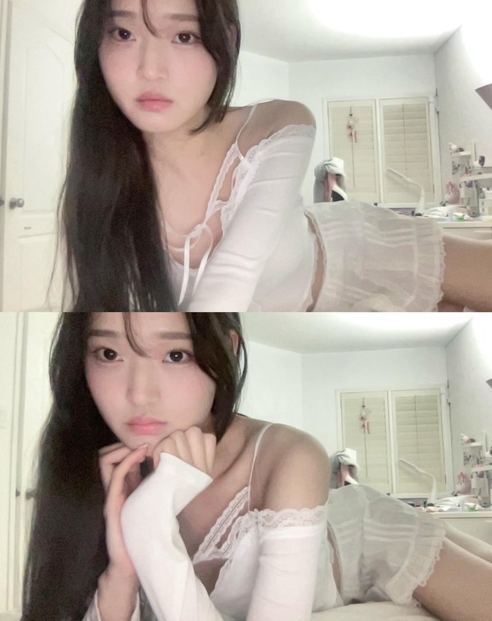 Instagram post by @sarang.hoe for LEWKIN. Caption reads: fav pose🪽 @lewkinofficial.